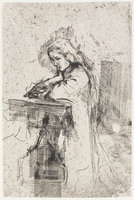 KG 08411
          <br/>
          Geknielde jonge vrouw
          <br/>
          <em>Bianchi, Mosè di Giosuè (1845-1904)</em>